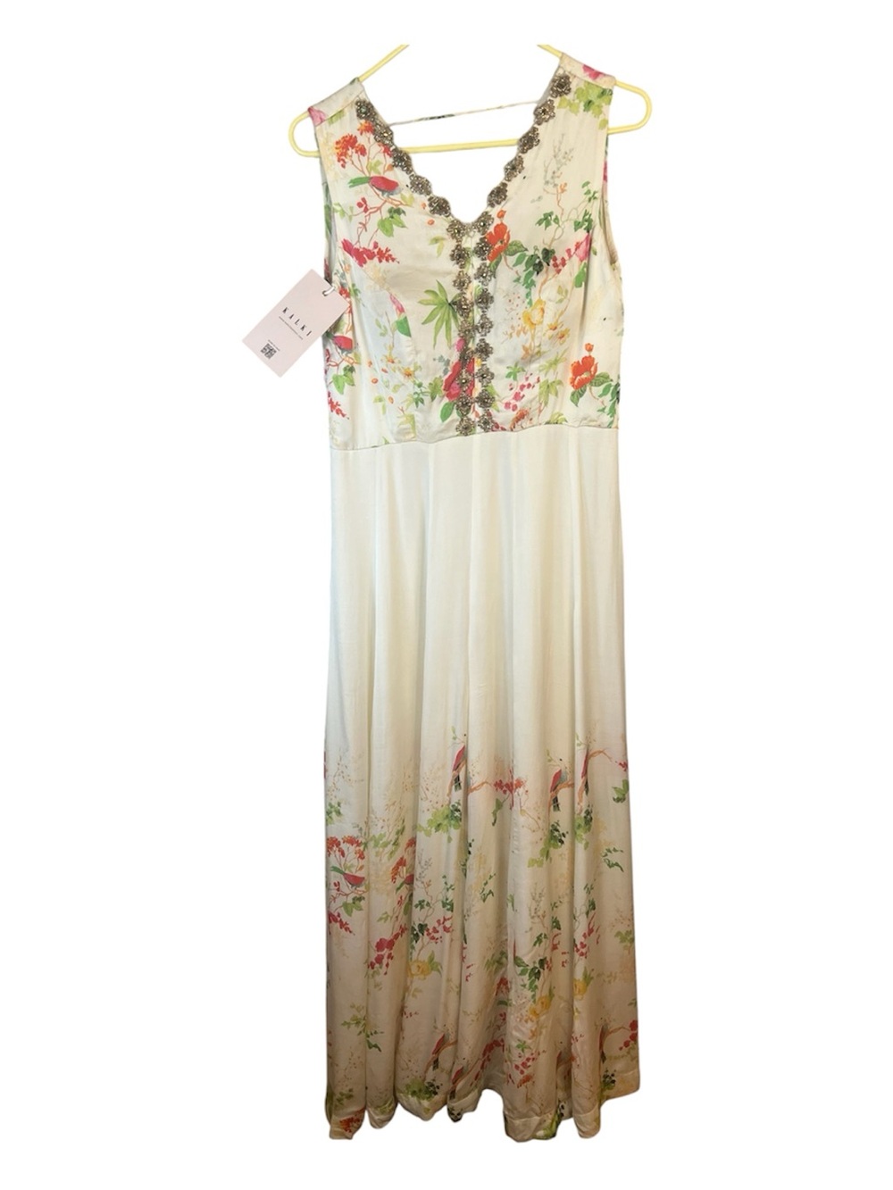Silk Kalki Wide Leg Hand Crafted floral embroidered Jumpsuit